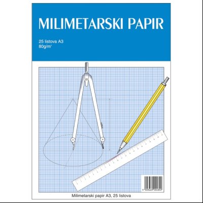 Blok milimetarski A3 25L za tehničko crtanje Educa 163