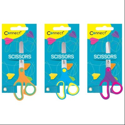 Makaze đačke 13cm oble s lenjirom Connect 3753 sortirano blister
