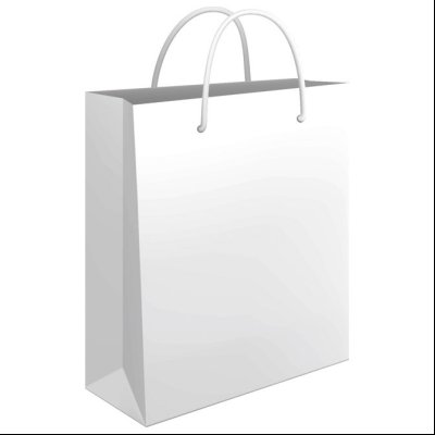 Kese ukrasne velike 34x39x10cm sjajne plastificirane Fornax bele