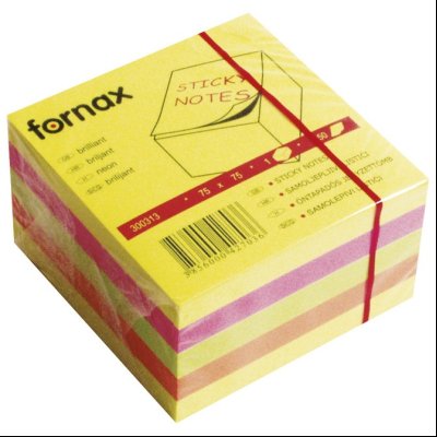 Blok samolepljiv kocka 75x75mm 450L Fornax 6812 neon-4boje