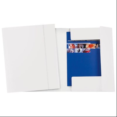 Fascikla klapna s gumicom karton plastificirana A4 Fornax 10431 bela