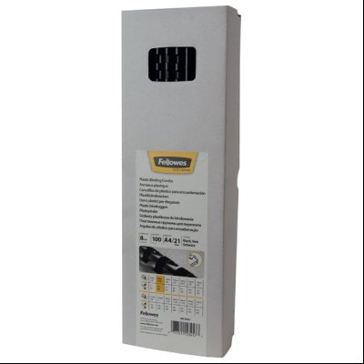 Spirala plastična fi- 8mm (21-40 listova) pk100 Fellowes 5345707 crna