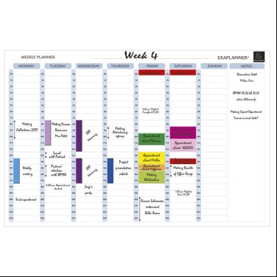 Tabla planer magnetna nedeljni 90x59cm Exacompta 58153 bela!!