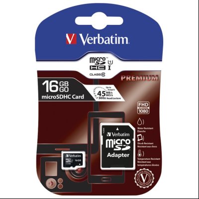 Kartica memorijska micro SDHC 16GB sa adapterom (class 10) Verbatim 44082 blister!!