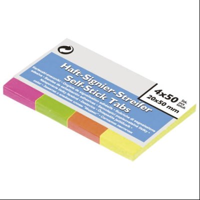 Blok samolepljiv  20x50mm 4x50L Donau 7576001PL-99 neon sortirano