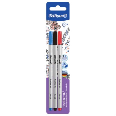 Flomaster fineliner 0,4mm 96F pk3 Pelikan 940627 sortirano blister
