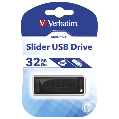 Memorija USB  32Gb Drive Slider Verbatim 98697 crna blister