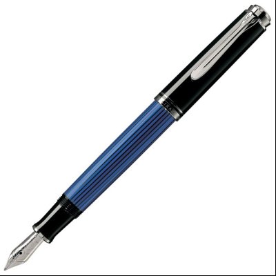 Nalivpero Souveran M405 (M)+kožna bela futrola+poklon kutija G30 Pelikan 932822 plavo-crno