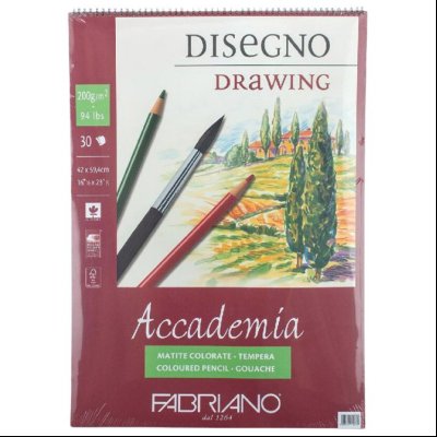 Blok Accademia Disegno Drawing spirala gore 42x59,4cm 30L 200g Fabriano 44204259
