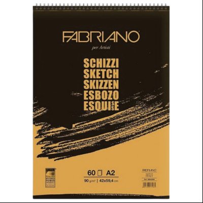 Blok Schizzi skicen crne korice spirala gore A2 60L 90g Fabriano 56642594
