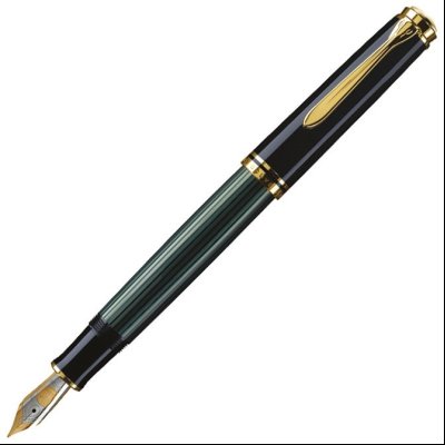 Nalivpero Souveran M800 (M)+kožna bela futrola+poklon kutija G30 Pelikan 995712 zeleno-crno