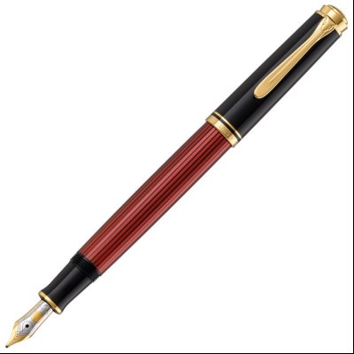 Nalivpero Souveran M400 (M)+kožna bela futrola+poklon kutija G30 Pelikan 904920 crveno-crno