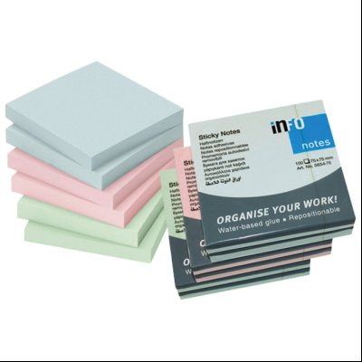 Blok samolepljiv  75x75mm 100L Info Notes 5654-20 pastel-sortirano