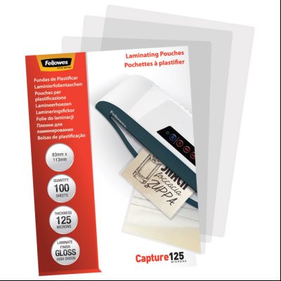 Folija za plastificiranje 125my 83x113mm sjajna pk100 Fellowes 5307101