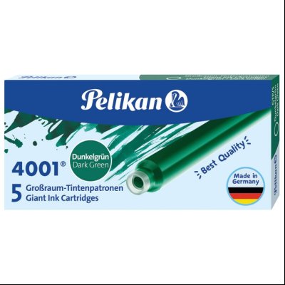 Tinta za nalivpero patrone duge pk5 4001 Pelikan 300070 tamno zelena (darkgreen)
