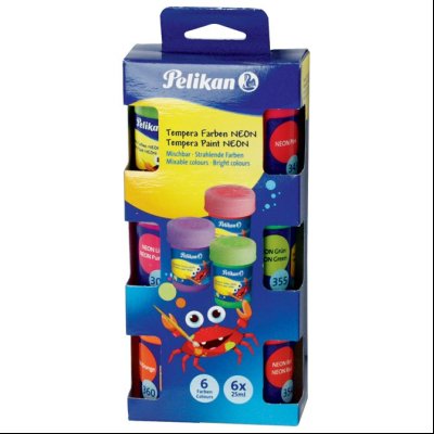 Boja tempera 25ml x 6boja (čaša) Fluo Pelikan 804899 blister!!
