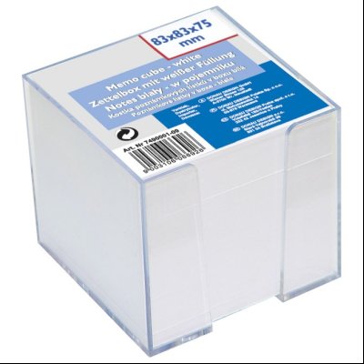 Blok kocka pvc 8,6x8,6cm+papir beli Donau 7490001-99