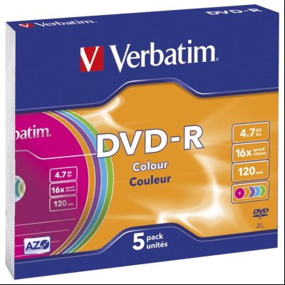 DVD-R 4,7/120 16x slim pk5 Verbatim 43557 sortirano
