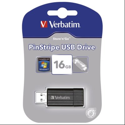 Memorija USB  16Gb PinStripe Verbatim 49063 crna blister