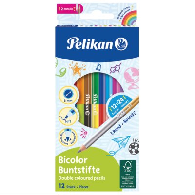 Boje drvene 24boje obostrane pk12 Pelikan 700146 blister