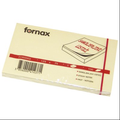 Blok samolepljiv 125x75mm 100L Fornax 24755 žuti