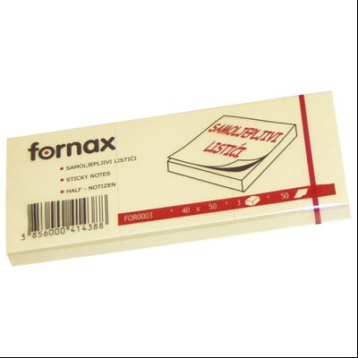 Blok samolepljiv  40x50mm 3x100L Fornax žuti