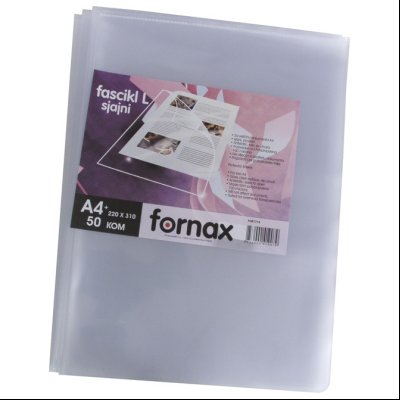 Fascikla "L" 100my pp A4 sjajna pk50 Fornax 24789 providna