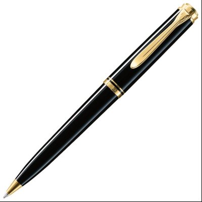 Olovka hemijska Souveran K600+kožna bela futrola+poklon kutija G30 Pelikan 980193 crna