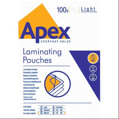 Folija za plastificiranje 125my A3 sjajna pk100 Apex Fellowes 6003401