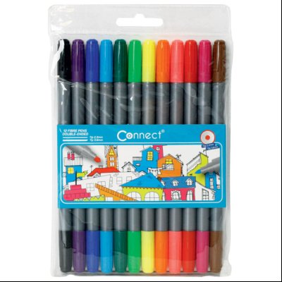 Flomaster obostrani školski 12boja pvc Connect 18684 blister