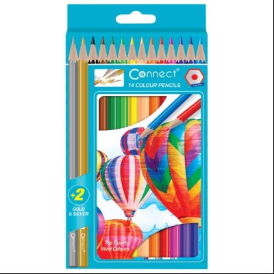 Boje drvene 12+2 (zlatna i srebrna) boja Connect 4138 blister