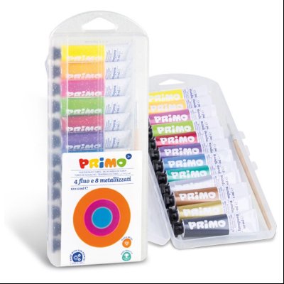 Boja tempera 12ml aluminijumska tuba 12boja (8 metalik+4 fluo)+četkica/poly CMP 450T12FMP