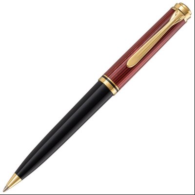 Olovka hemijska Souveran K600+kožna bela futrola+poklon kutija G30 Pelikan 928713 crveno-crna