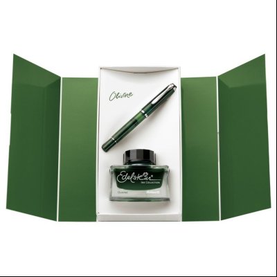 Set Nalivpero Classic M205 (M) Olivine+tinta 50ml Edelstein maslinasto zelena Pelikan 811071