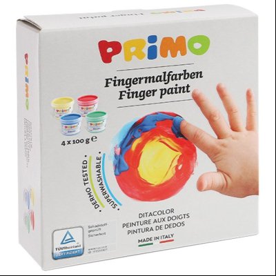 Boja tempera za prste 100g x 4boje (čaša) Primo CMP 2241TD100S4T