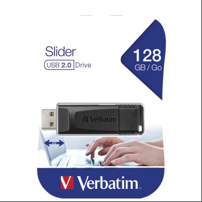 Memorija USB 128Gb Drive Slider Verbatim 49328 crna blister