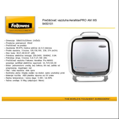 Pročišćivač vazduha AeraMaxPRO AM IIIS Fellowes 9450101
