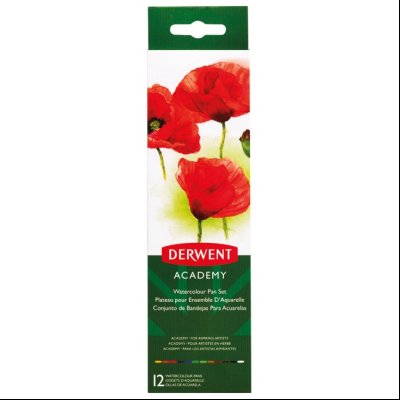 Boja vodena 12boja+četkica+paleta-poklopac Academy Derwent 2301955 blister!!