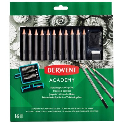 Set u platnenoj pernici Olovka grafitna 5H-6B+pribor Academy Derwent 2305682 blister!!