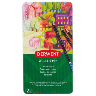 Boje drvene 12boja u metalnoj kutiji Academy Derwent 2301937!!
