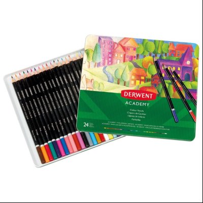 Boje drvene 24boje u metalnoj kutiji Academy Derwent 2301938!!