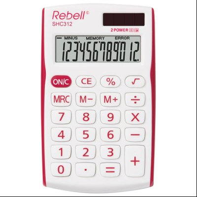 Kalkulator džepni 12mesta Rebell RE-SHC312RD BX belo crveni