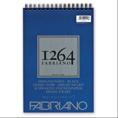 Blok Black Drawing spirala gore A4 40L 200g (black textured) 1264 Fabriano 19100652