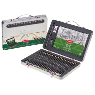 Set u koferu Boje drvene 25boja+gumica+rezač+blok Academy Derwent 2305951!!