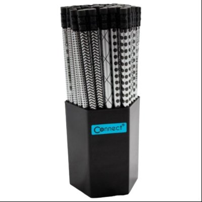 Olovka grafitna HB s gumicom Black/Silver u čaši Connect 54321 sortirano 72/432/1728