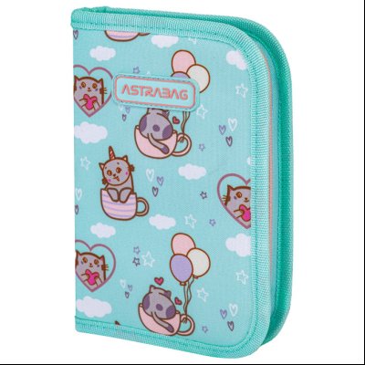 Pernica prazna 1zip 2preklopa AC1 Kitty's World 24.Astrabag 503024001svetlo roze