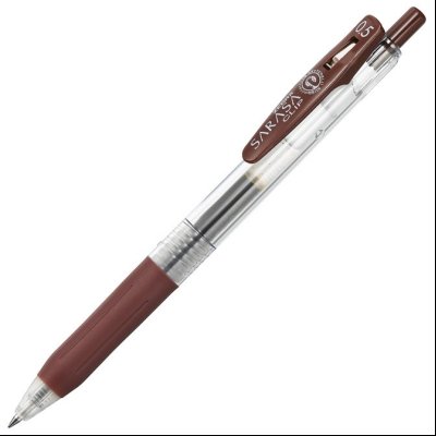 Roler gel 0,5mm sa gumenim gripom Sarasa Clip (uložak braon) Zebra 35136 braon