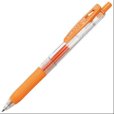 Roler gel 0,5mm sa gumenim gripom Sarasa Clip (uložak narandžasti) Zebra 14319 narandžasti