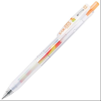 Roler gel 0,5mm sa gumenim gripom Sarasa Clip Marble Hawaiian Pinapple Zebra 16914 narandžasti/zeleni