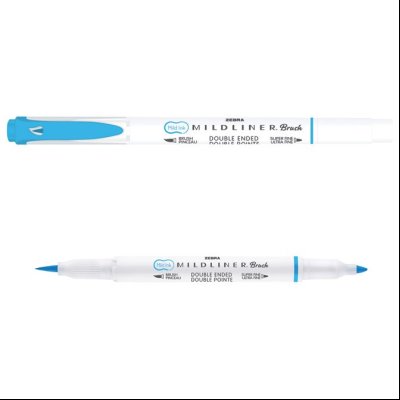 Flomaster obostrani 0,5/4mm Mildliner Brush&Marker Zebra 79560 plavi